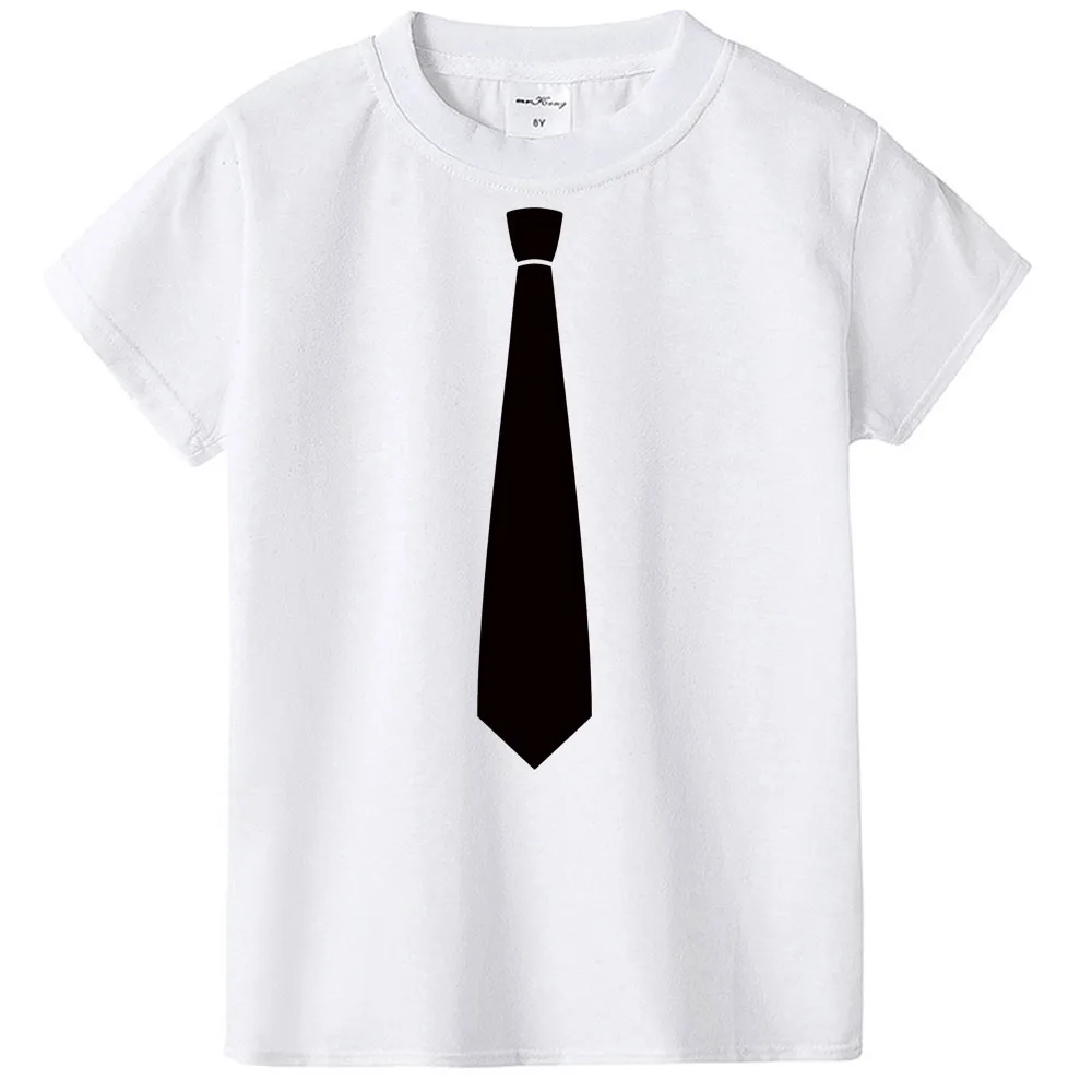 Белая футболка с галстуком-бабочкой для маленьких мальчиков модные топы, футболки Лидер продаж, одежда белый джентльменский Топ для мальчиков, модная одежда - Цвет: KY31-KSTWH-
