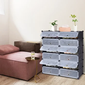 

1 Set Shoe Rack Durable Plastic Modular Closet Cabinet Shoe Rack Office
