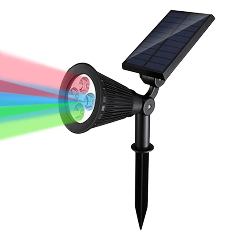 RGB Солнечный свет газон свет cob водонепроницаемый IP65 лампа Спайк прожектор используется для наружной стены сада Газон Путь освещение двора D4 - Испускаемый цвет: RGB