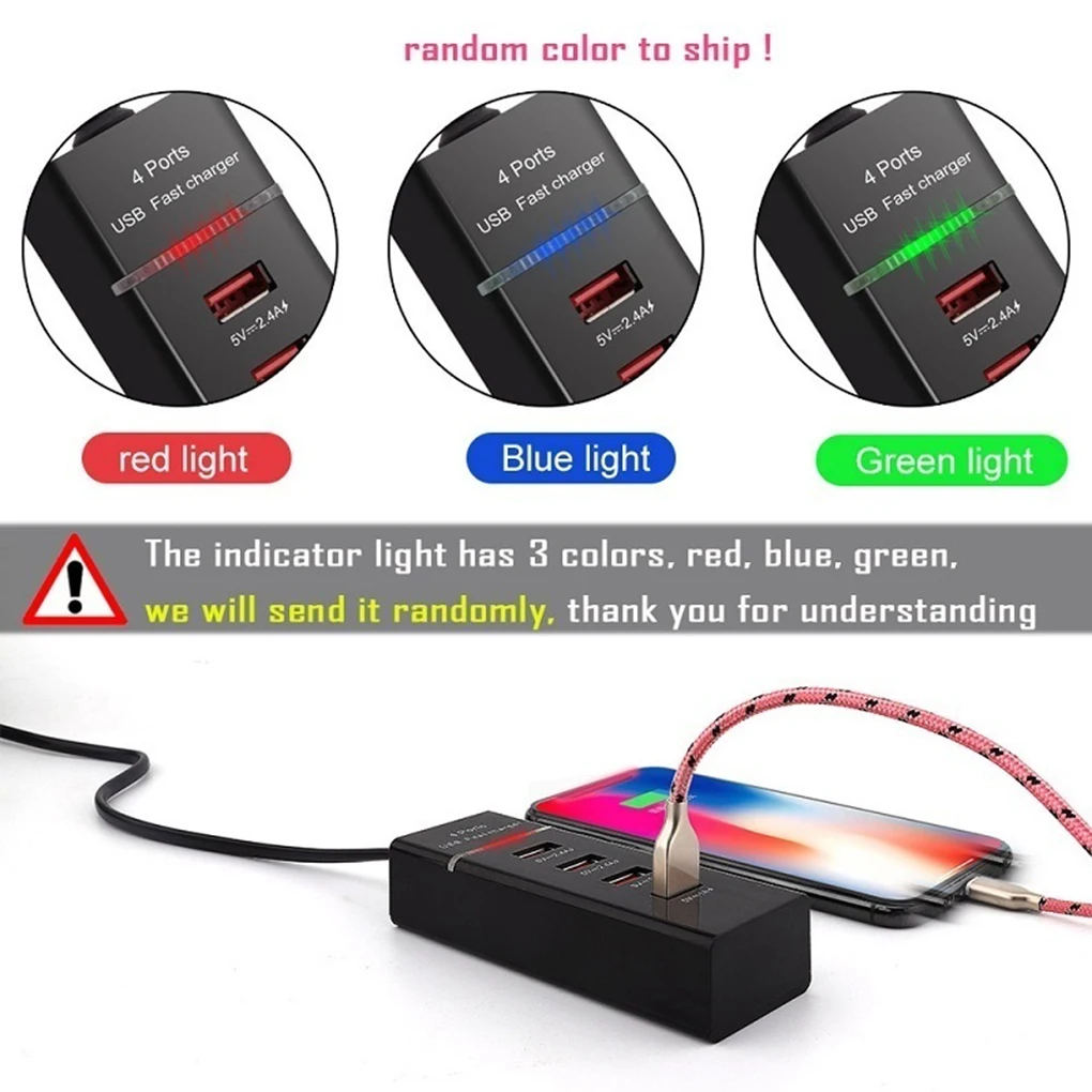 Универсальный usb-хаб, 4 порта usb, адаптер для быстрой зарядки, настенное зарядное устройство, штепсельная Вилка для телефонов, планшетов EM88