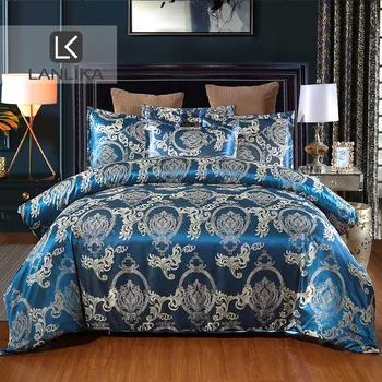 

Lanlika Luxury Euro Bed Coverlet Bedspread Palace Double Duvet Cover US/EU/AU Queen King Bed Cover Pillow Case No Flat Sheet