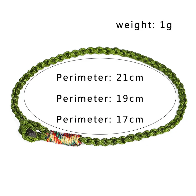 Handmade Lucky Green Bracelets & Bangles for Women Men Tibetan Buddhist Hand Braided Knots Rope Adjustable Bracelets