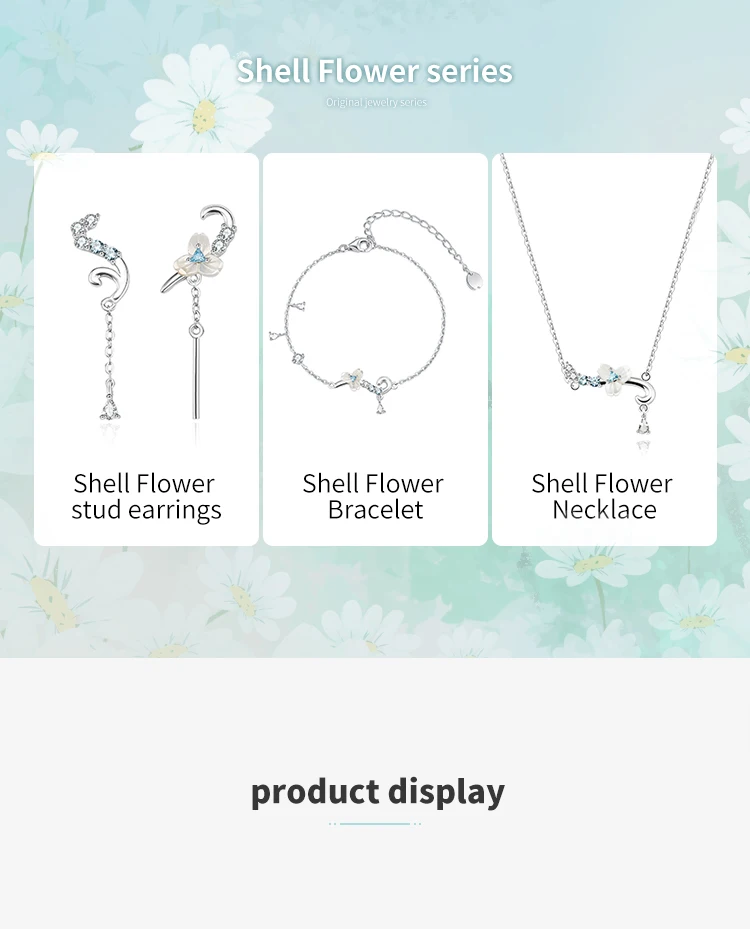 Crystal Shell Flower Stud Earrings (Shell Flower Ear) H97fd18d44bf54c9994a9fd531205b34as
