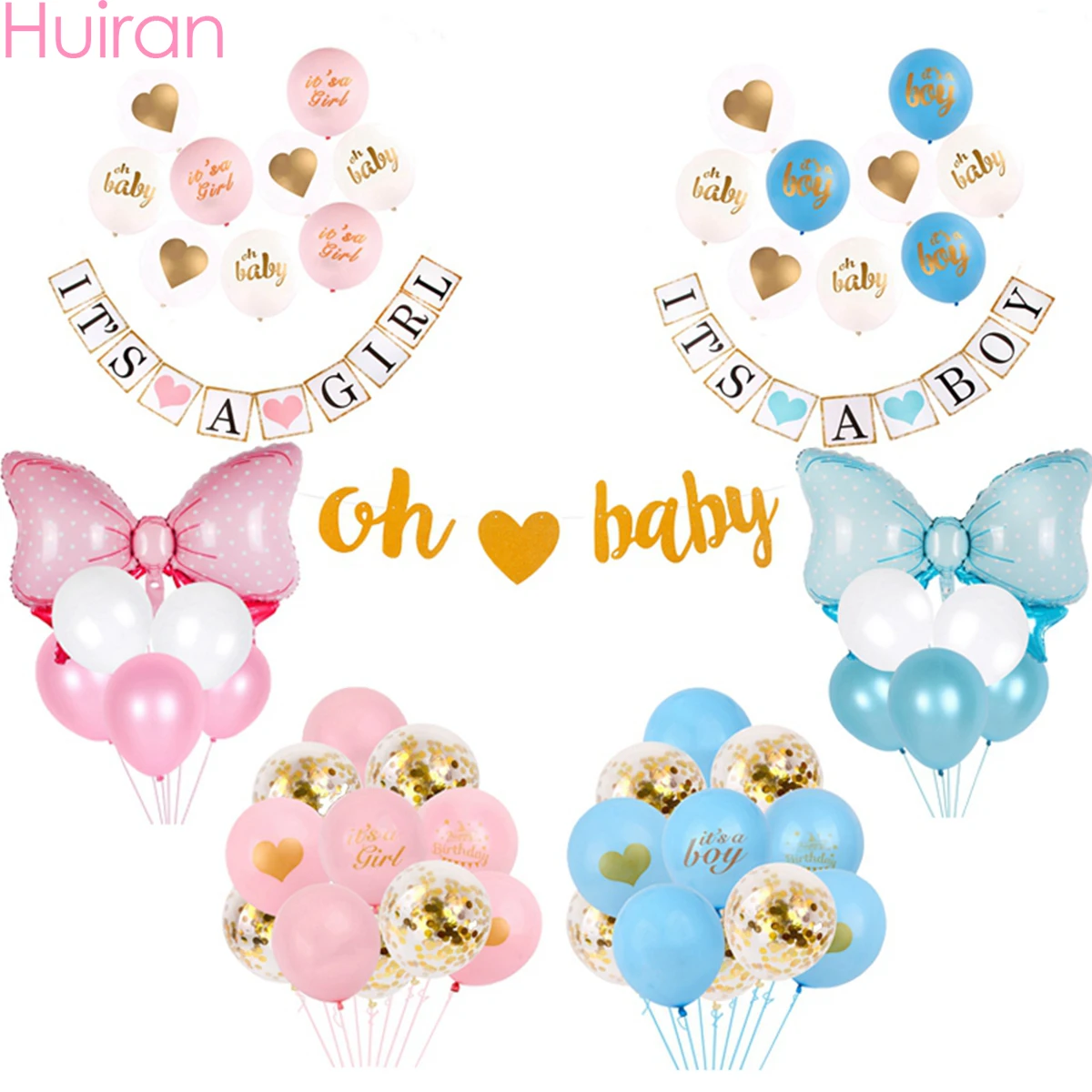 Baby Shower oh baby c/'est un garçon//fille 16/" feuille Lettre Ballon Fête Baptême