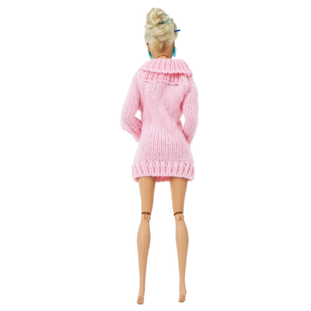 Модное розовое пальто чистая одежда ручной работы вязаный свитер ручной работы зимнее платье Одежда для куклы Барби аксессуары кукольный домик