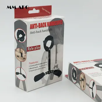 Plush anti-back Handcuff Adult SM Slave Games Neck Collar Fetish BDSM Bondage Women Erotic Wrist Strap Restraint Adult Sex Toys 4