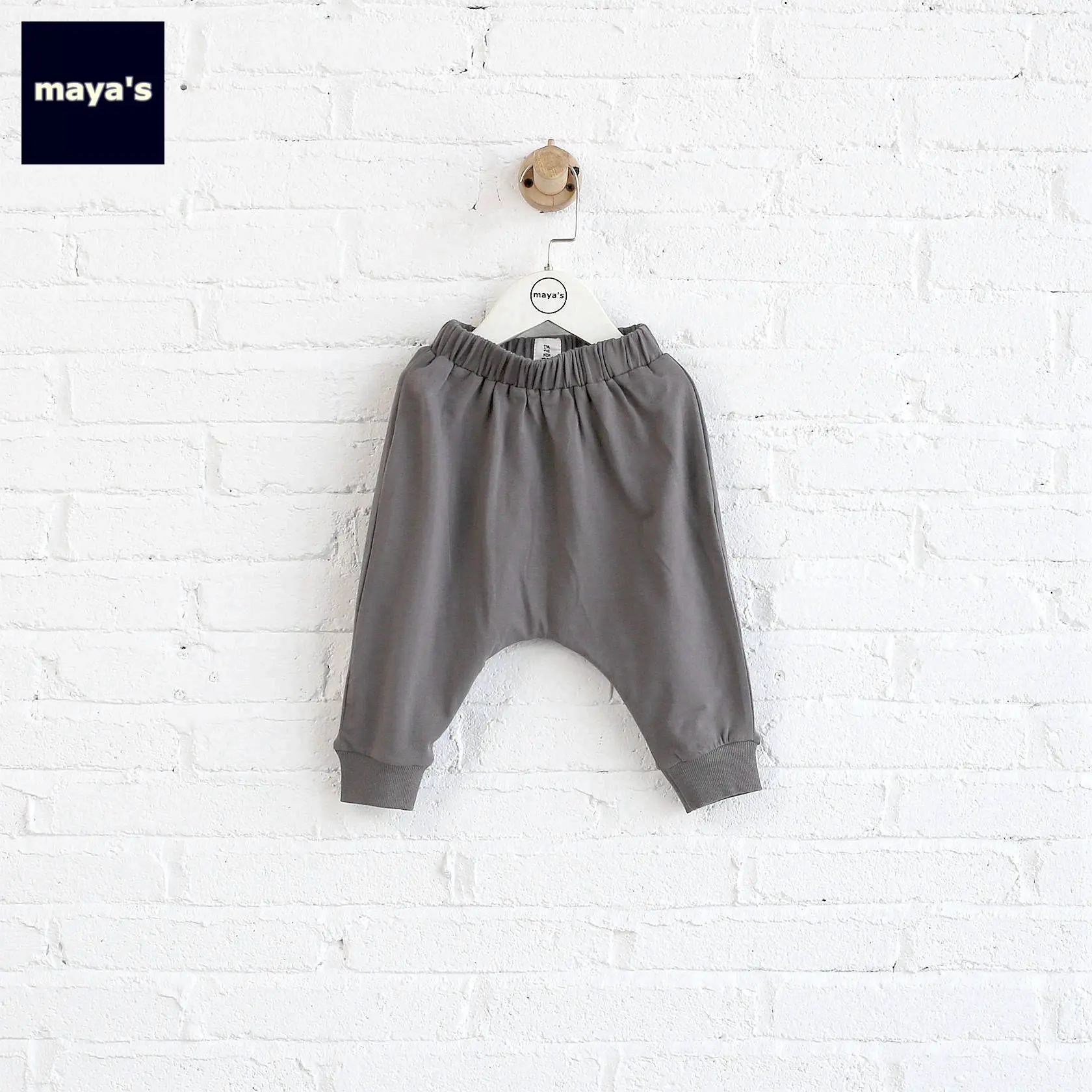 

Mayas Small Spring And Autumn Baby BOY'S Thin Pants Baggy Pants Medium Waist Fashion Pants Harem Pants without Open Crotch Big P