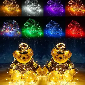 

4M LED Bulb Silver Wire Starry String Light Button Battery Home Decor Bright