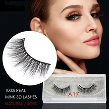 Genailish норковые ресницы 3D ручной работы норковые ресницы натуральные накладные ресницы 1 пара поддельные ресницы полосы Extension-A17