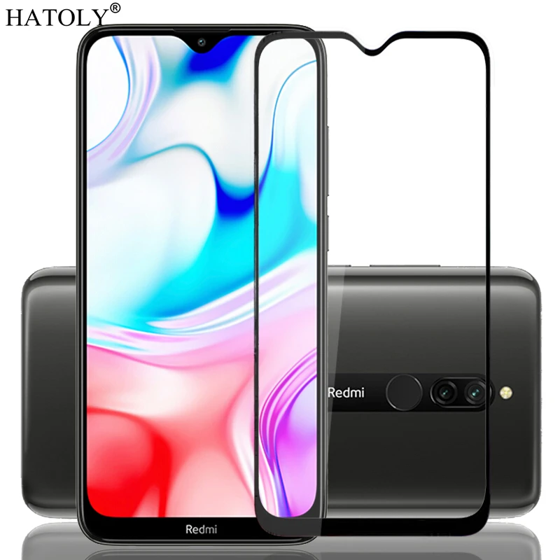 Glass on Redmi 8 Tempered Glass For Xiaomi Redmi 8 HD Phone Screen Protector Full Glue Coverage For Xiaomi Redmi 8 Glass 6.22"|Phone Screen Protectors| - AliExpress