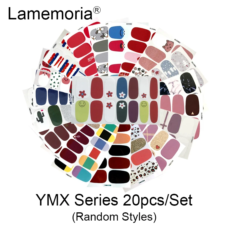 10/20 шт цветные наклейки для ногтей s DIY наклейки для нейл-арта простые наклейки s самоклеющиеся наклейки для ногтей Обертывания украшения для красоты - Цвет: NP2190124-20YMX