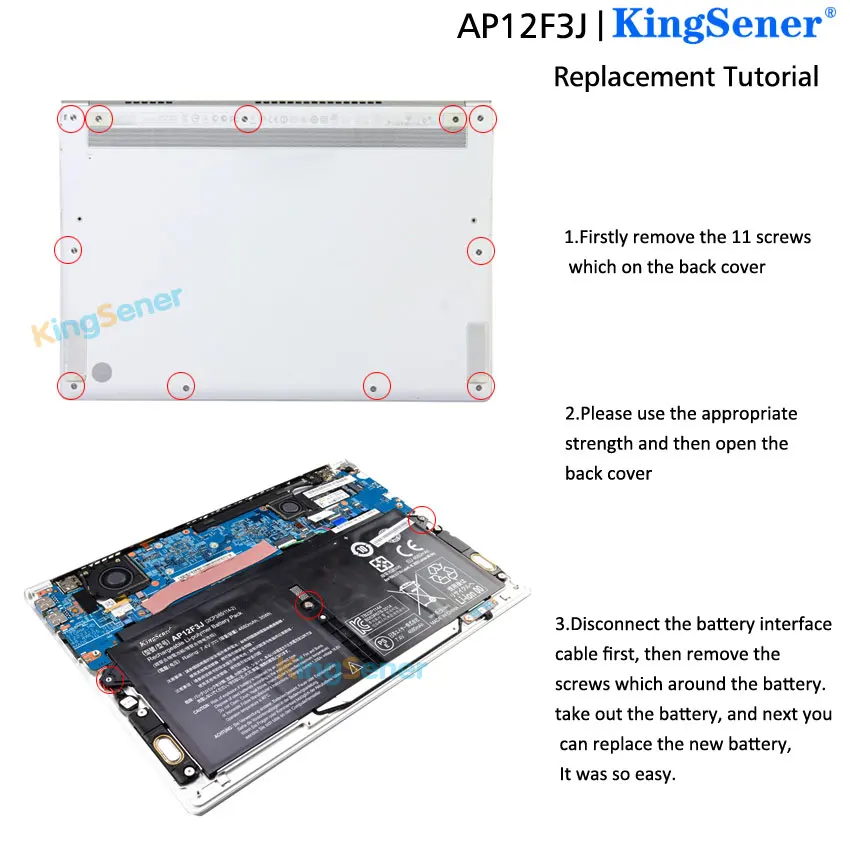 Аккумулятор KingSener для ноутбуков Acer Aspire ультрабук 13 3 дюйма AP12F3J S7 2 icp3/65/114 7 4 В 4680