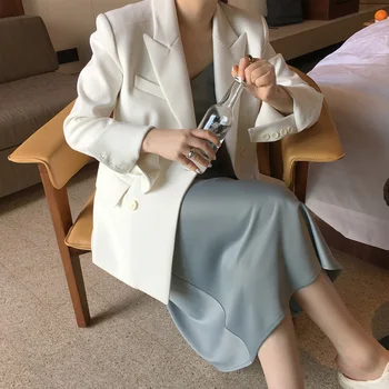 

High quality classic women's jacket fashion waist slim white suit female