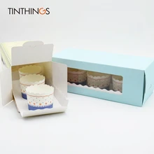 

10PCS Cake Roll Box Cup Cake Muffin Gift Box Packaging Wedding Favors Kids Birthday Party Diy Home Baking Paper Box Supplier