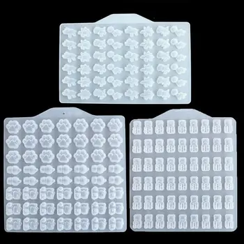 

3 Pack Gummy Molds Silicone Bear Cat Dinosaur Animals Candy Chocolate Resin Mold