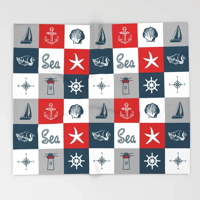 Anchor Cartoon Throws For Sofa Cute Kids Design Nautical Blankets Sofa Cute Kids Design Nautical Blankets