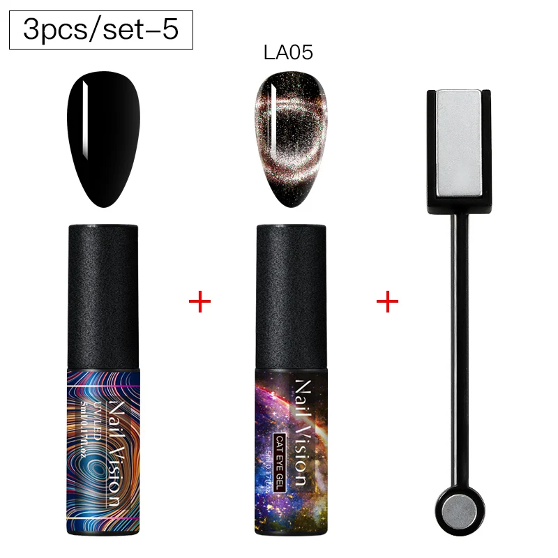 HHZH08034 Nail Vision 9D Galaxy Cat Eye Nail Gel Chameleon Magnetic Soak Off UV Nail Varnish 5D/7D 5ml Semi Permanent Manicure Gel Lacquer - Цвет: HHZH08034
