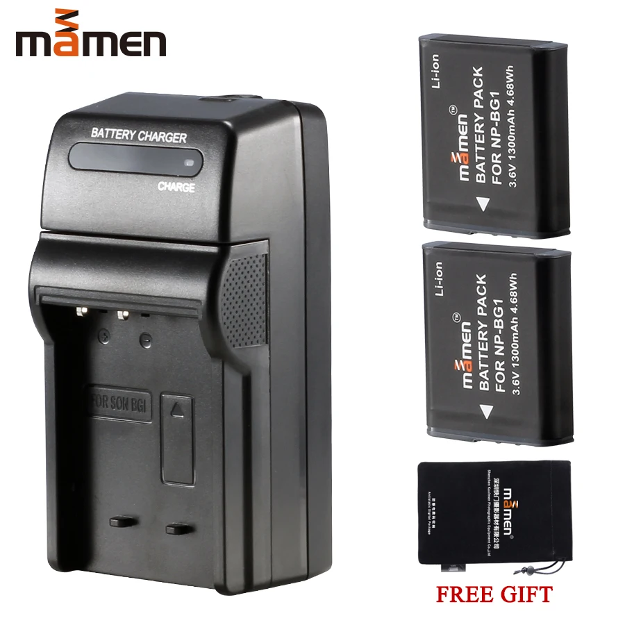 Аккумуляторная батарея Mamen 2 шт. цифровой стандарт NP BG1 NPBG1 + одиночное зарядное