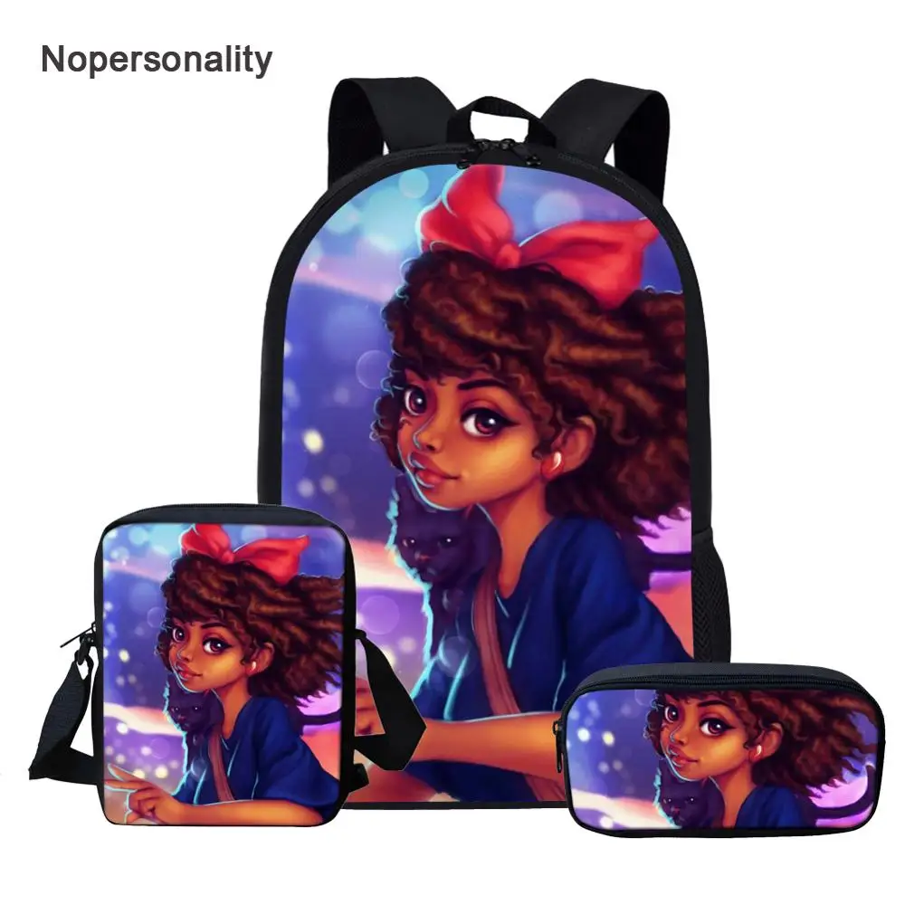 Nopersonality Черная Королева Африканский Американский Рюкзак Африканка рюкзаки, уникальный африканский Рюкзак Студенческая Книга сумка афро леди 16 дюймов