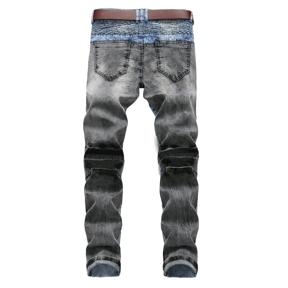 Марка New Fashion Hi Street Для Мужчин's байкерские джинсы снежинка рваные мотор дизайнерские джинсы Для мужчин в стиле «хип-хоп», джинсы в уличном стиле