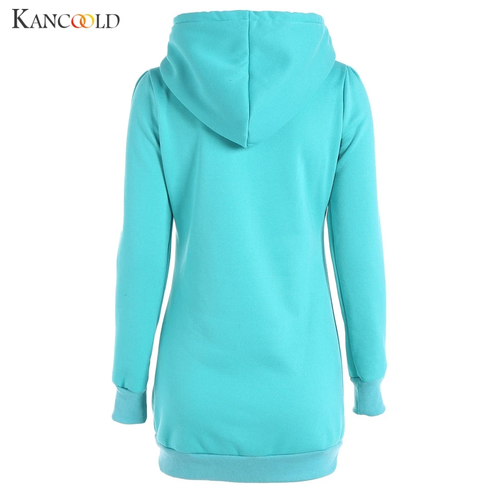 KANCOOLD, толстовки, модный бренд, однотонный Свободный пуловер, Топ для женщин, круглый вырез, с капюшоном, спортивная одежда, осень-зима, женская блузка, Sudaderas