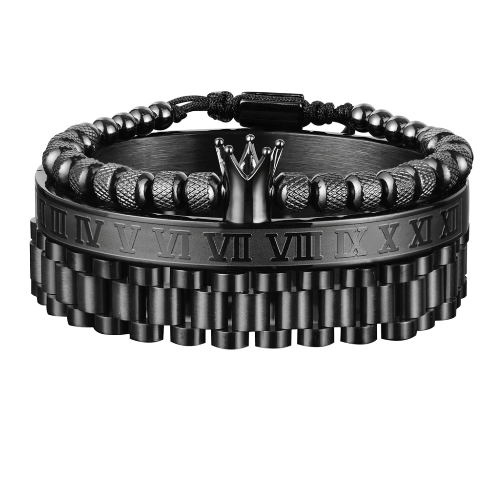 H97fdd30778494311ba993c6ec705bb0az Luxury Crown Roman Numeral Bracelet 12mm Watch Band Stainless Steel Dudes Rollie Hip Hop Macrame Bracelet Wristbands Men Jewelry