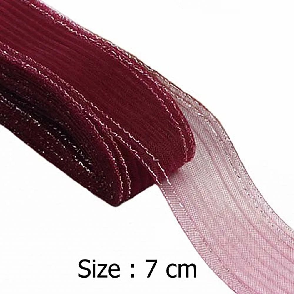 [IuBuFiGo] 2.75" 7.0cm Crushed Horsehair Crin Braid With Silver