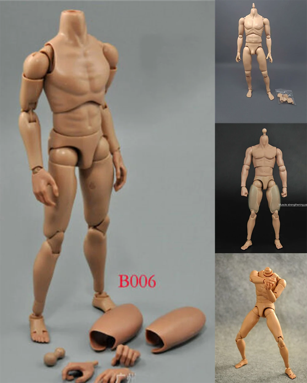 

1/6 Scale B001/2/5/6 Narrow Shoulder Caucasian Male Body Model Dragon For 12" Male Head