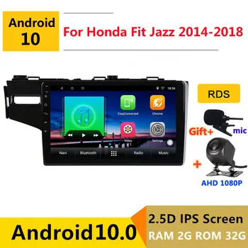 شراءالروبوت 10 مشغل أسطوانات للسيارة مشغل وسائط متعددة GPS ل Honda Jazz Fit 3 GP 2014 15 16 17 2018 الصوت راديو تلقائي ستيريو والملاحة