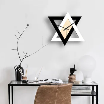 

Home Nordic Style 3D Wall Clock Simple Abstract Quartz Clocks Classic DIY Clocks Bedroom