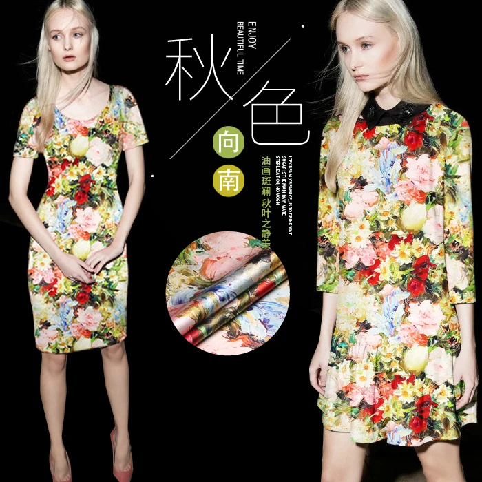 118 см широкий шелковый стрейч метр атласной ткани 19 мм цифровой струйный шелк ткань для платья спандекс ткань оптом шелковая ткань