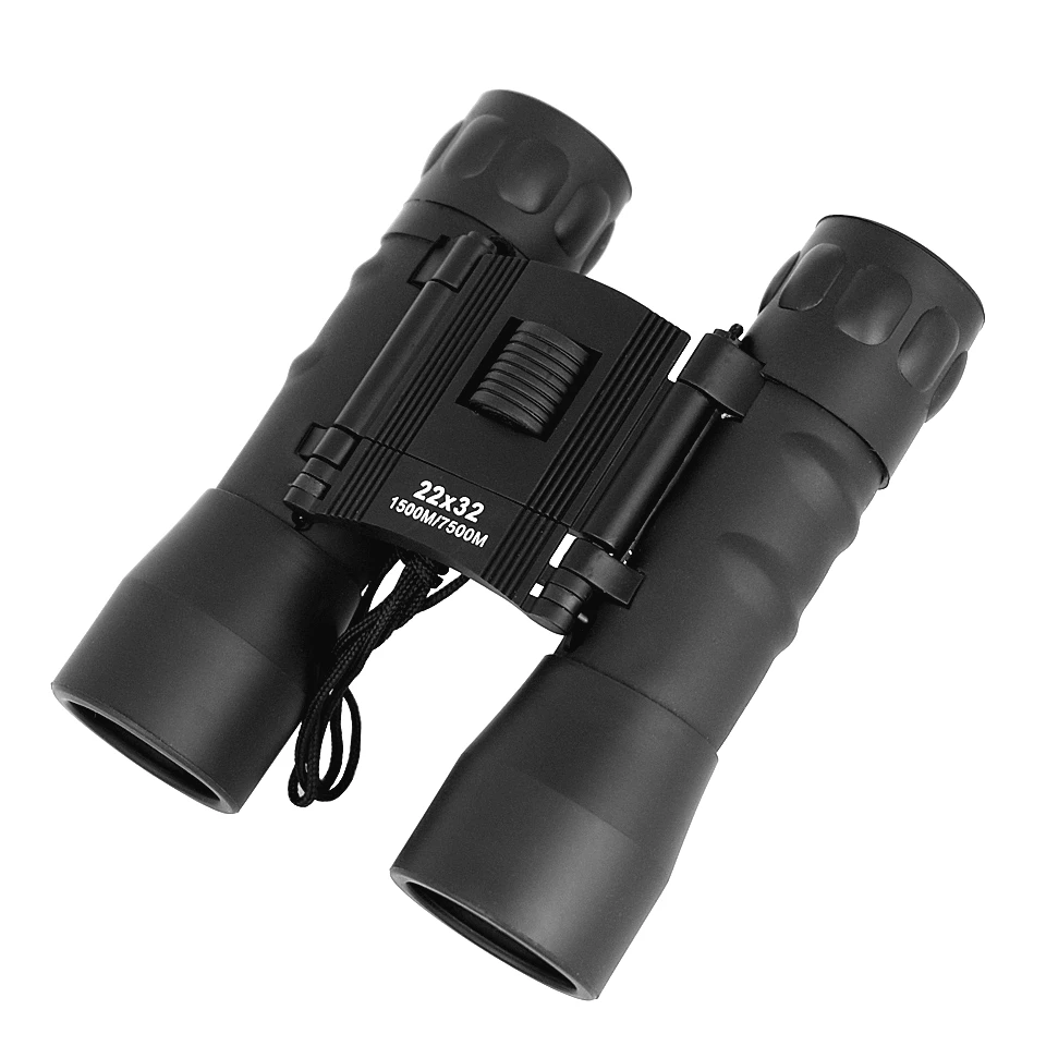 Подлинный бинокль Panda 22x32 fold scope tourism HD с высоким питанием телескоп ночного видения синяя пленка для активного отдыха и спорта - Цвет: Черный