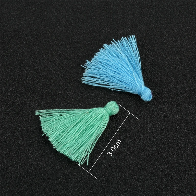 100PCS 3CM 미니 목화 스레드 패브릭 술 DIY 펜던트 쥬얼리 팔찌 키 만들기 프린지 트림 공예 Tassels 바느질 액세서리