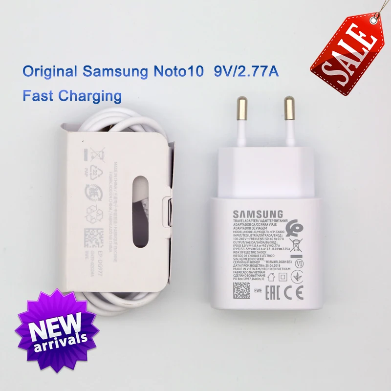 Оригинальное настенное зарядное устройство samsung Galaxy для Note10 9 8 s9 S8 plus 9 V/2.77A адаптивный адаптер для быстрой зарядки и кабели типа C