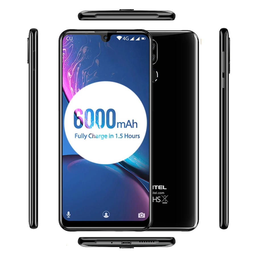 OUKITEL K9 водослива 7,1" FHD+ 1080*2244 16MP+ 2MP/8MP мобильный телефон 4GB 64GB Face ID смартфон 6000mAh 5 V/6A Быстрая зарядка OTG