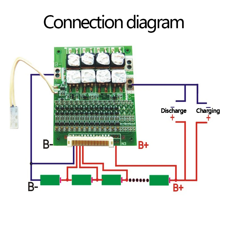 

13S BMS 48V 50A 18650 Li-ion Lithium Battery Pack Protection Equalizer Board BMS PCB Balance Circuit Board for Electric Vehicles