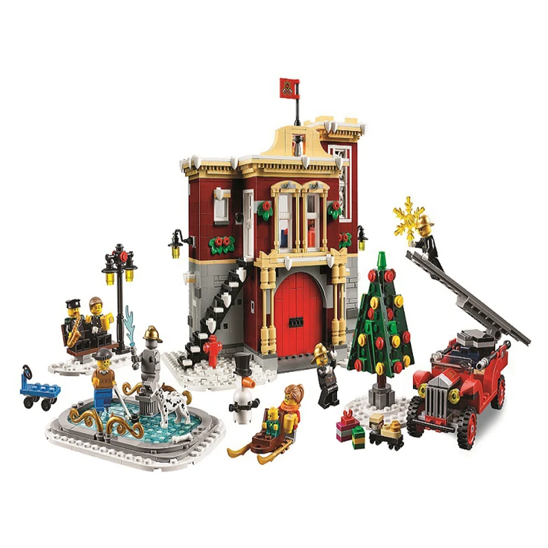 lego christmas village fire station