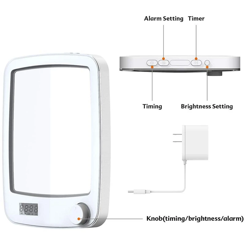 

Light Therapy Lamp,Sun Lamp with 10000 Lux,Sunrise Alarm Clock with 6 Alarm Sounds,Snooze Function,20 Brightness and Standing Br
