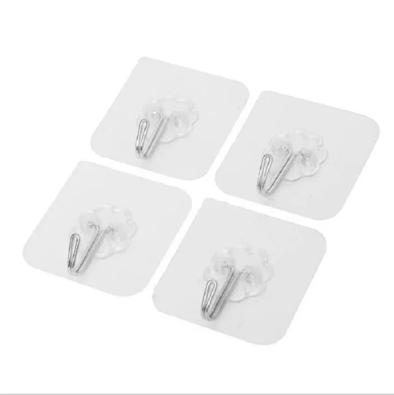 10/20 Pcs Strong Adhesive Wall Hooks Transparent Door Hook Traceless