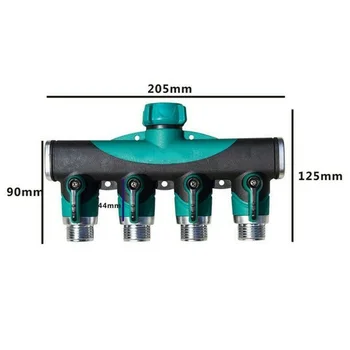 

1*Water Tap Distributor 3/4" 4 Way Garden Faucet Adaptor Hose Splitter Quick Connectors Garden Watering Practical