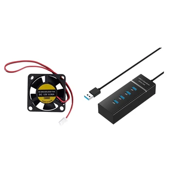 

1 Pcs 12V Cooler Brushless DC Fan 30X10mm & 1 Pcs 4 Port USB 3.0 Multi HUB Splitter Laptop Adapter