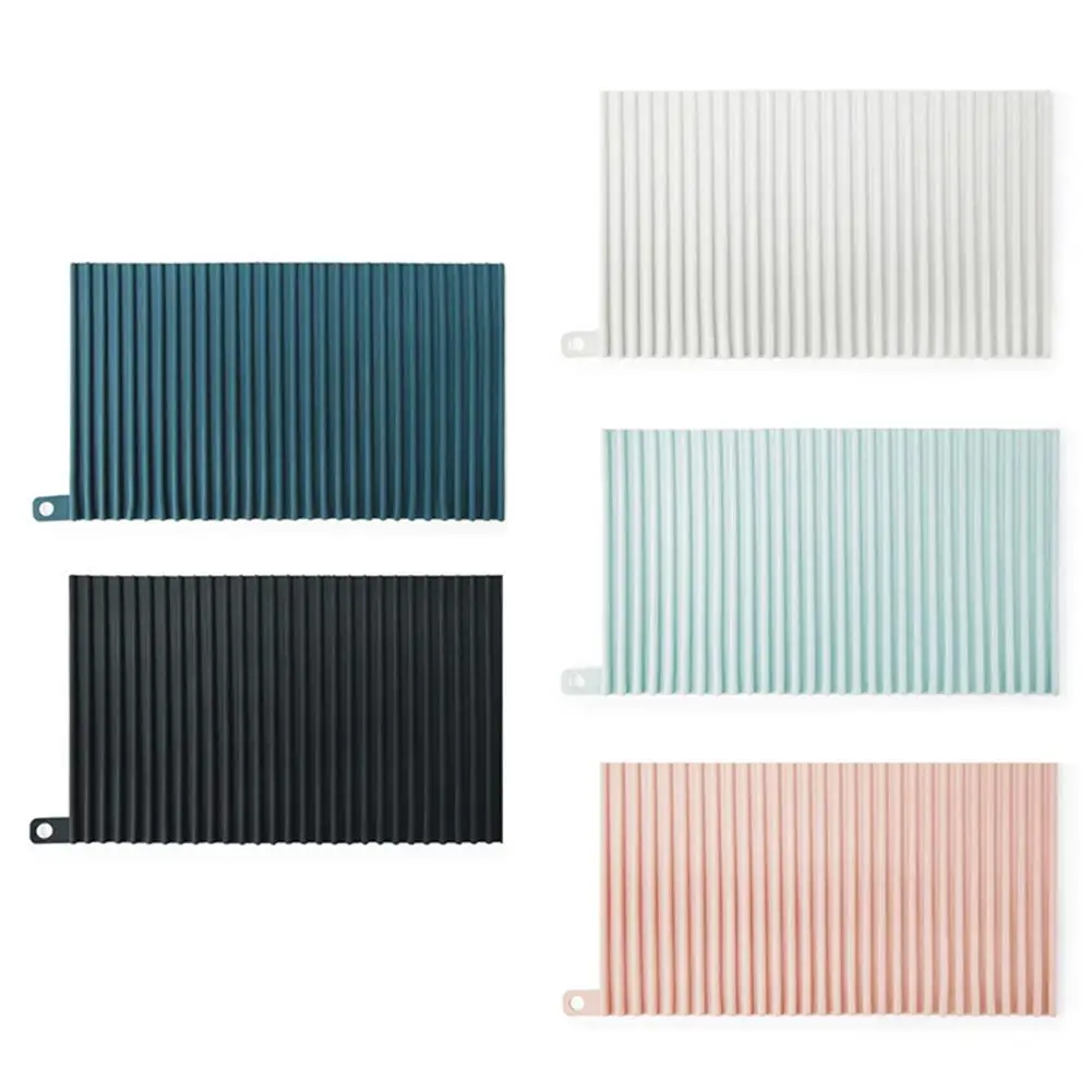 Simple hanging kitchen utensils drain pad foldable safety antibacterial household items dish mat heat resistant non-slip