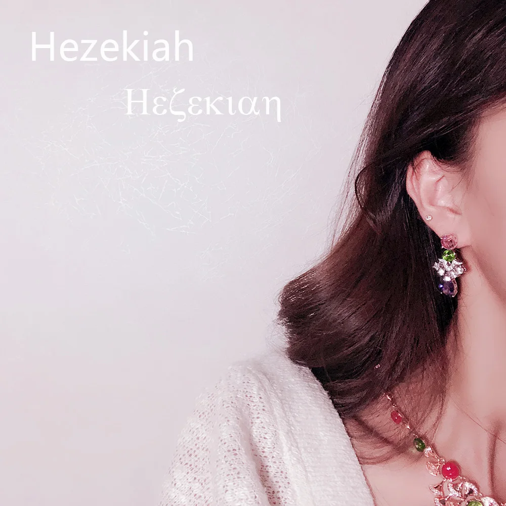 Hezekiah S925 Роскошные высококлассные женские серьги фиолетовые розовые серьги темперамент знаменитостей танцевальные вечерние серьги для банкета