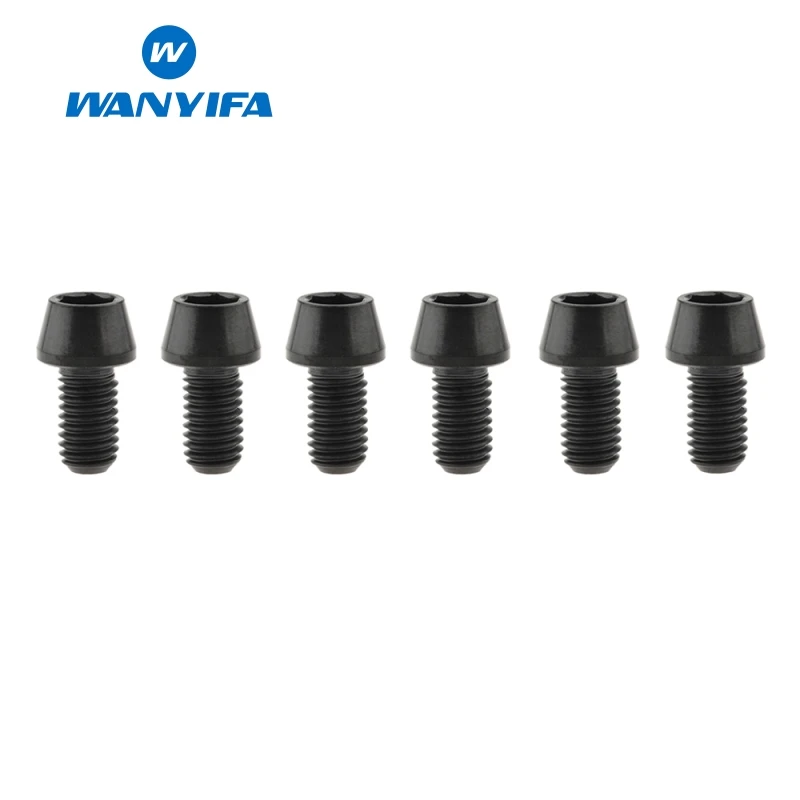 M5x9 Black Wanyifa 6 шт. шестигранный ключ конусности головки винт с титановым болтом M5x9 15, 16, 18, 20, 25 30 35, 40 45 50 55 60 мм для велосипеда шток подседельного штыря - Цвет: M5x9 Black