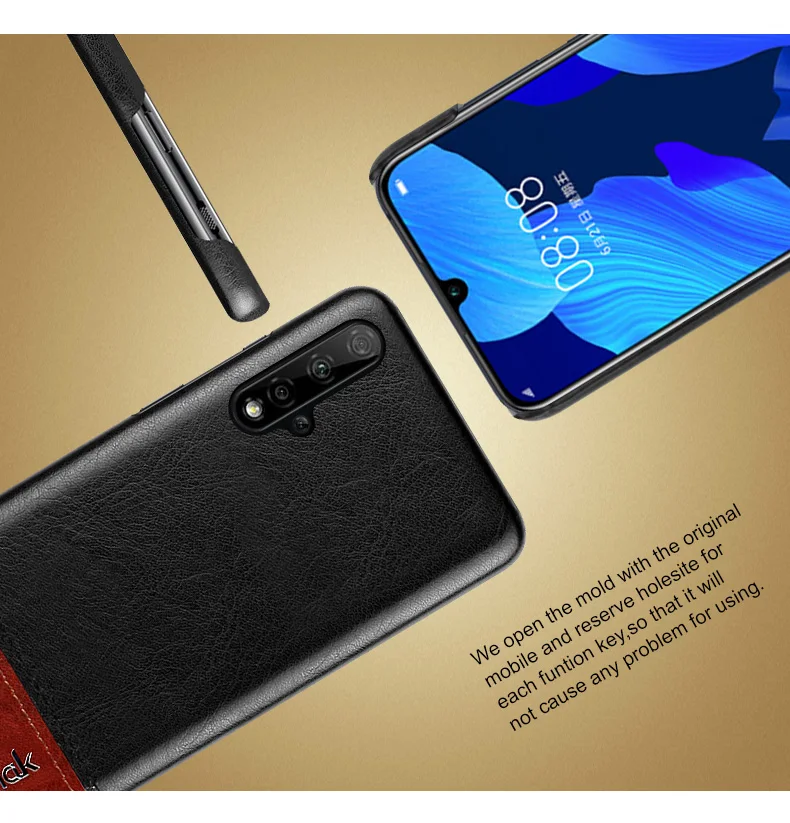 IMAK Для huawei Nova 5 Pro чехол Роскошный кожаный PU чехол для huawei Nova 5 Pro жесткая задняя панель из поликарбоната