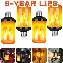 2021 Flame Light Bulbs E27 Base LED Flame Effect Light Flickering Fire Lamp Bulbs, Indoor Outdoor Decorative Lights Garden Party