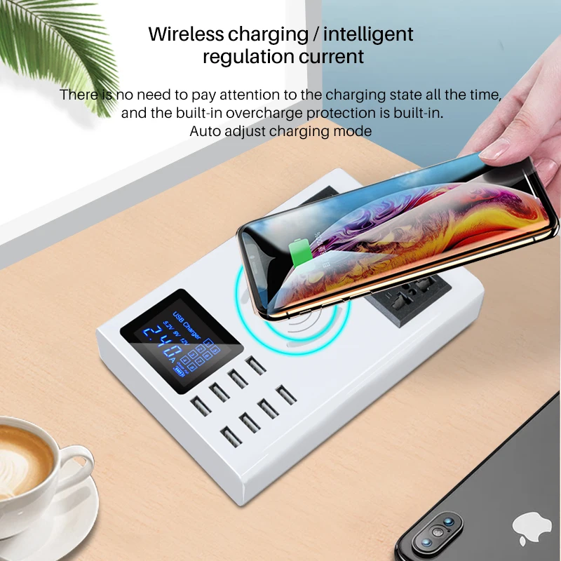 Factory Price Wireless 8 port Smart Mobile Phone Charger for Xiaomi Samsung s10 iphone X 7 Huawei Universal Power Socket Adapter Factory Price Wireless 8 port Smart Mobile Phone Charger for Xiaomi Samsung s10 iphone X 7 Huawei Universal Power Socket Adapter