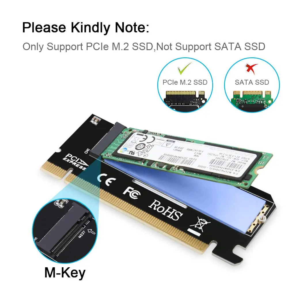 Onvian NVME адаптер PCIe x16, M.2 SSD Key-M для PCI 3,0 Express карты расширения для Windows XP/7/8/10 и MAC OS