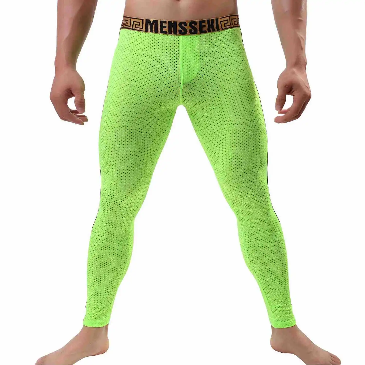 Sports Leggings Compression pants Breathable Mesh Leggings Men Running Tights Mens Compression Pants Gym Sports Leggins Exercise Training Workout Tights For Men