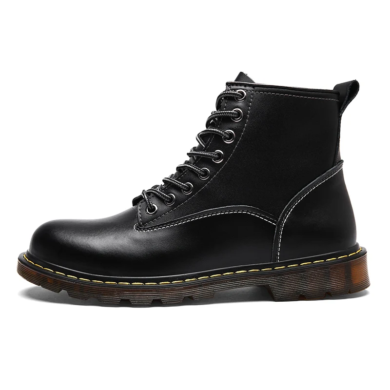 Boots Men Boots Leather Ankle Lace up Bullock boots Outdoor work high quality fashion shoes 16 hole boots